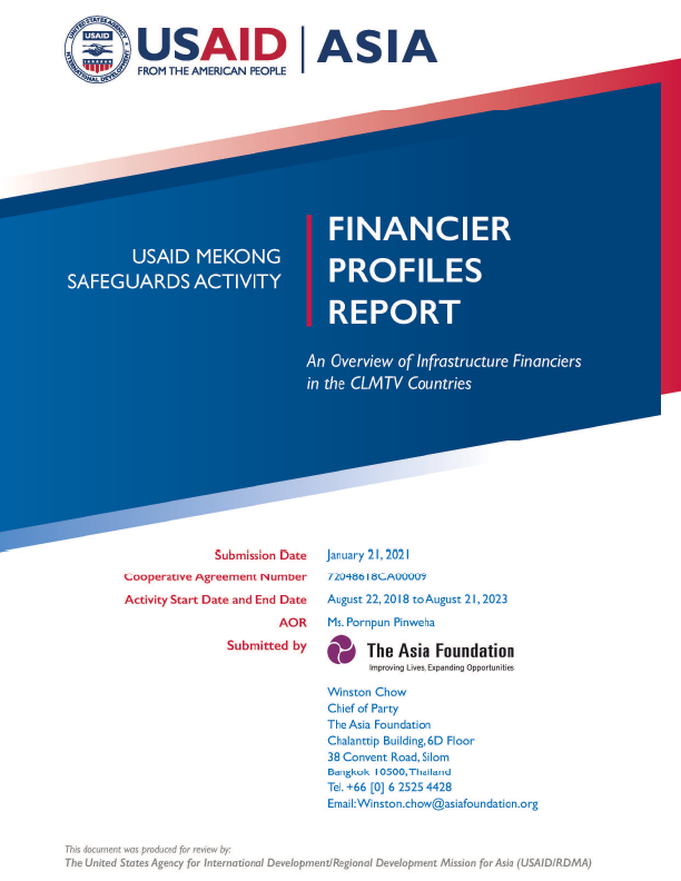 Task 2.3.1 CLMTV Infrastructure Financier Profiles Report_Final_Updated 20210818
